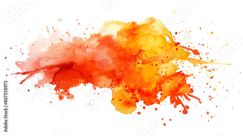 Abstract orange watercolor splash background