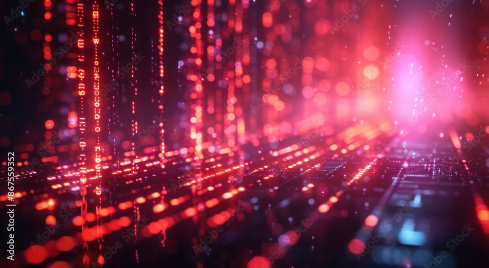 Abstract Digital Background with Red and Pink Lights Abstract Digital Background with Red and Pink Lights
