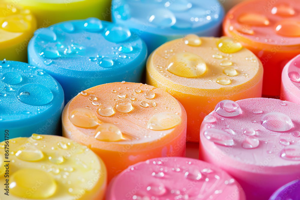 Vividly Colored Detergent Tablets Showcasing Unique Design Vividly Colored Detergent Tablets Showcasing Unique Design