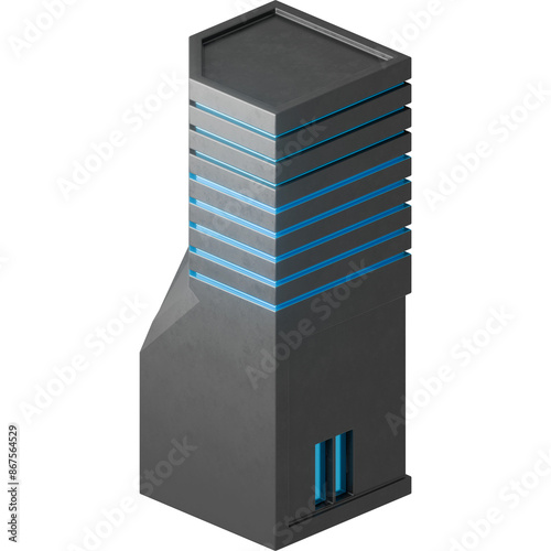 3D Isometric Futuristic Building