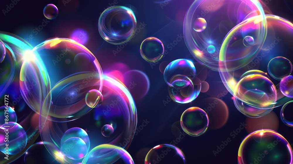 Abstract background with transparent soap bubbles Abstract background with transparent soap bubbles