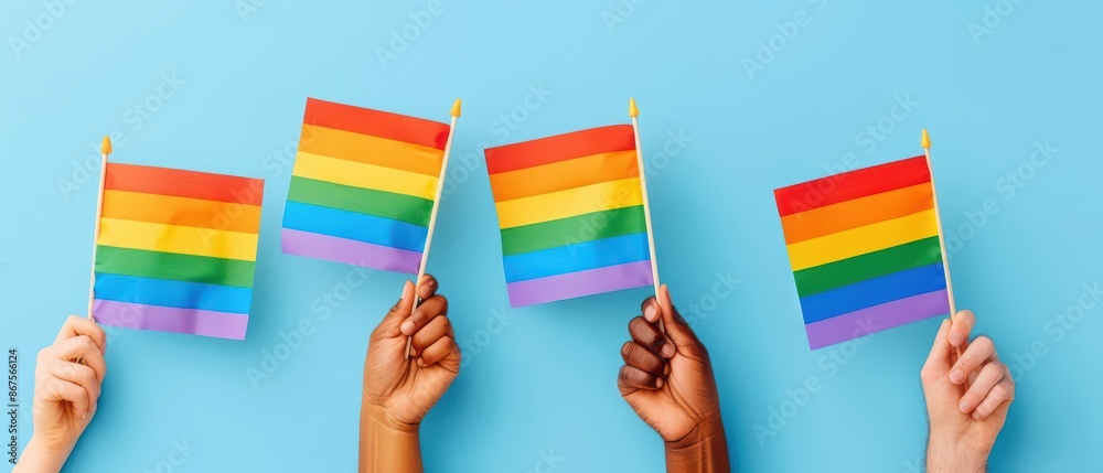 Fototapeta premium Virtual pride parades connecting global communities in realtime