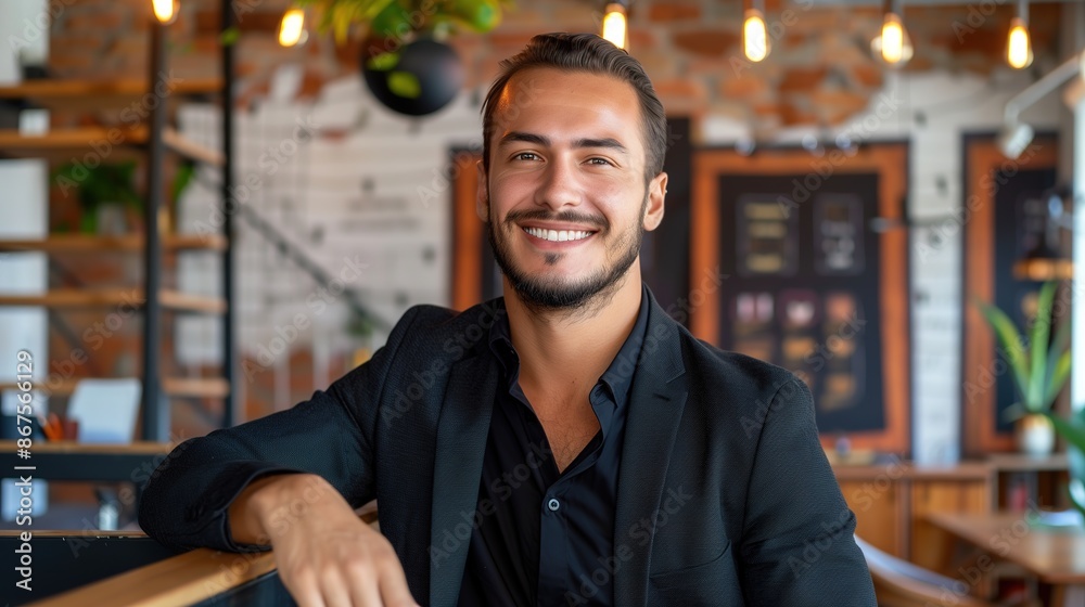 Portrait of Smiling Professional Man with Beard in Trendy Office Setting
Portrait of Smiling Professional Man with Beard in Trendy Office Setting