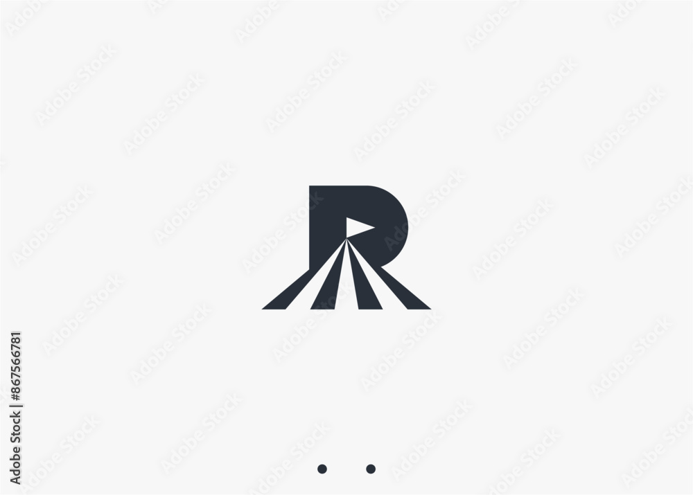 letter r with tent party logo design vector silhouette illustration letter r with tent party logo design vector silhouette illustration