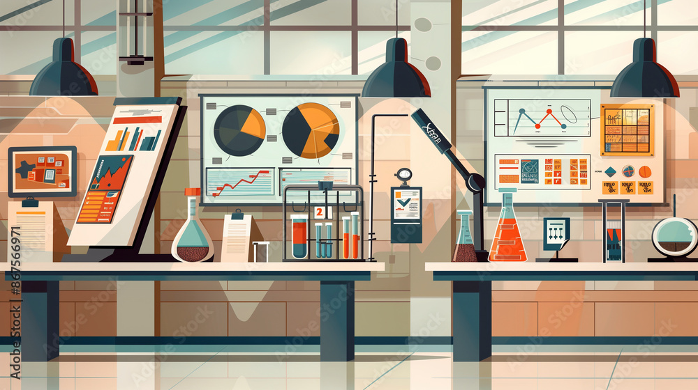 Obraz premium illustration of Science fair setup