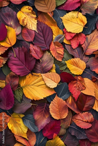 Autumn Leaves Mosaic: Vibrant Fall Colors