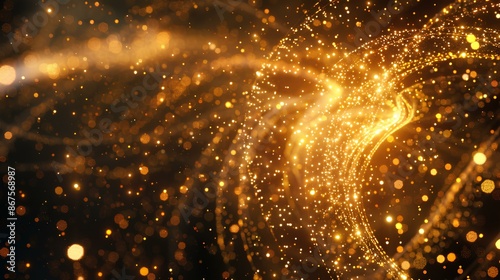 Visualize a mesmerizing LED display of gold light