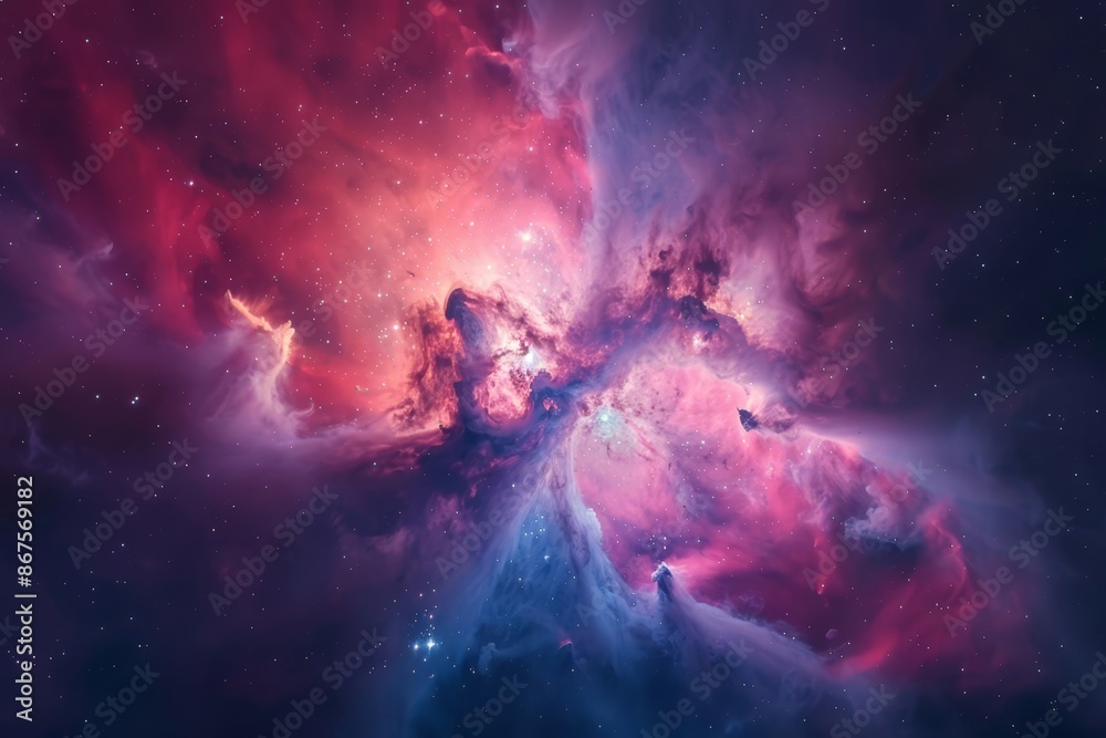 Cosmic Nebula: Vibrant Pink and Blue Star Formation Cosmic Nebula: Vibrant Pink and Blue Star Formation
