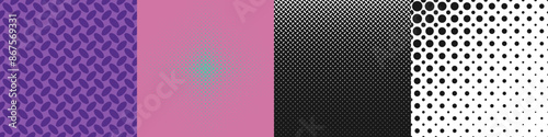 Abstract geometric halftone pattern set