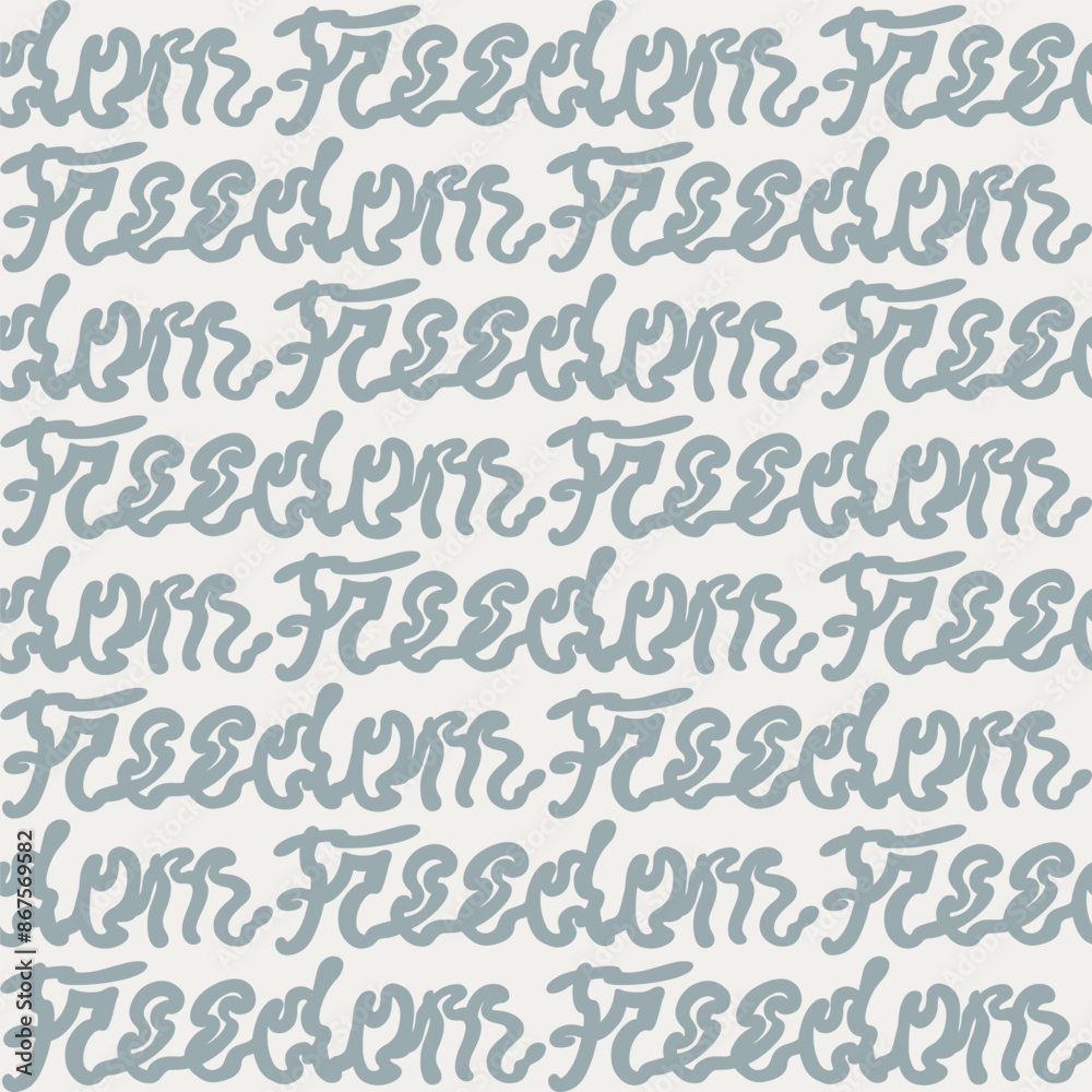 Obraz premium Wavy modern seamless pattern. Hand drawn vector stock illustration in a beige pastel style.