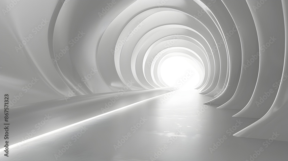 Endless Futuristic White Tunnel Corridor Abstract Architecture Pathway Endless Futuristic White Tunnel Corridor Abstract Architecture Pathway