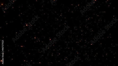 fire spark particles flying animation on black background