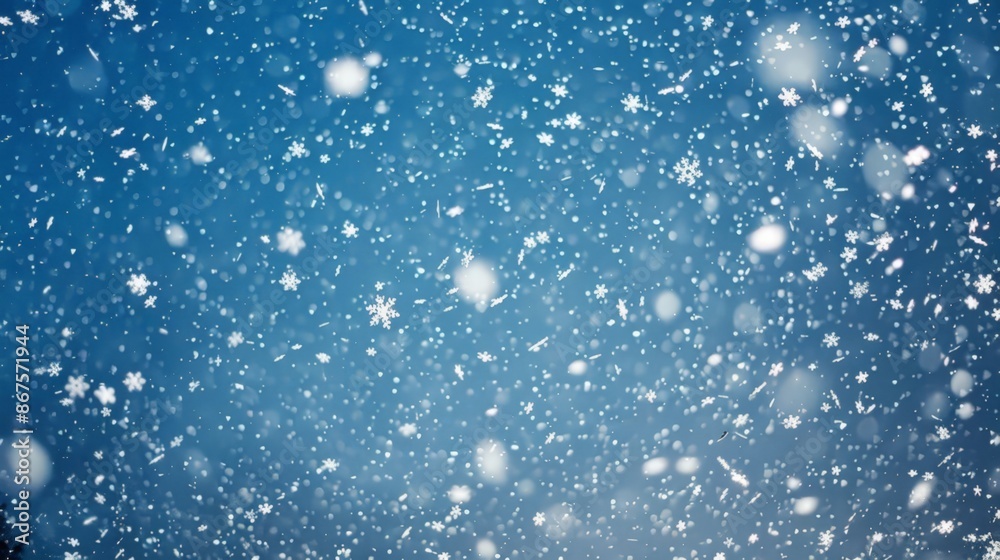 Obraz premium Winter Blizzard: Snowfall with White Snowflakes