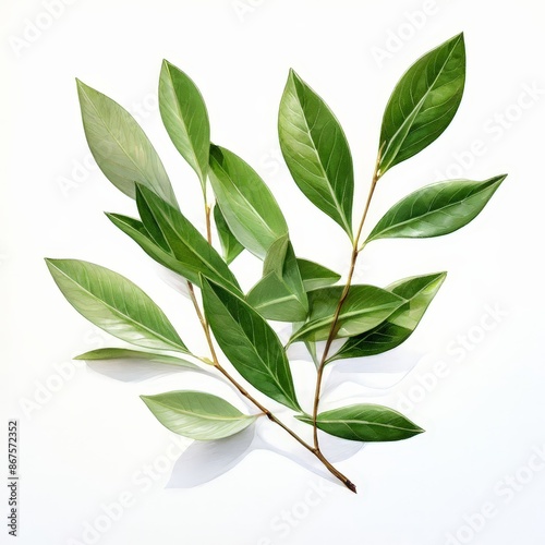 A olive leaf isolated on white background.