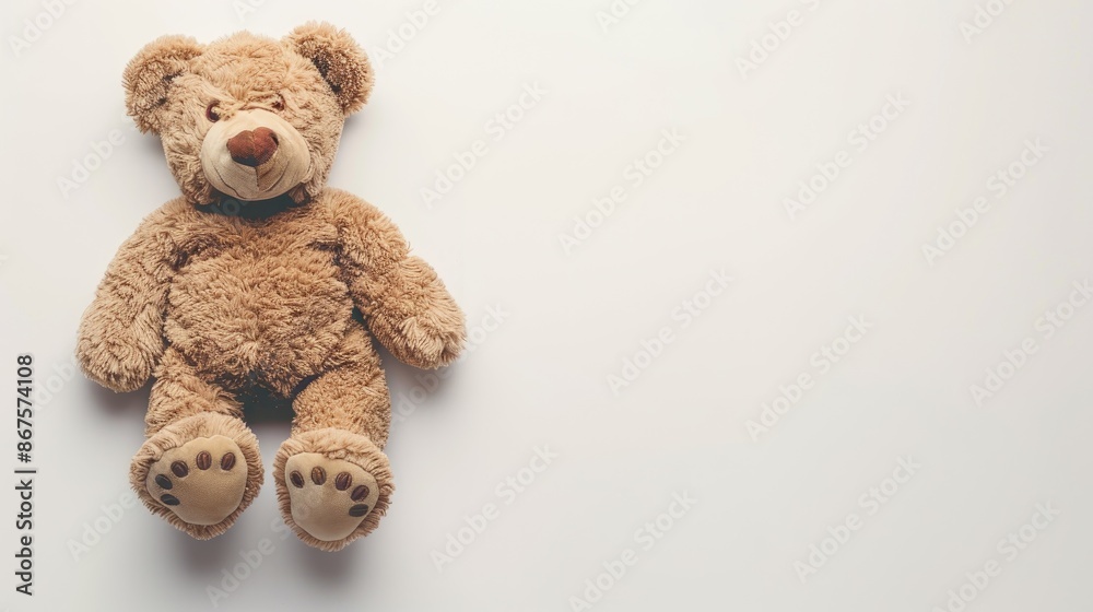 Obraz premium Teddy Bear without branding cut out on white background with space for text