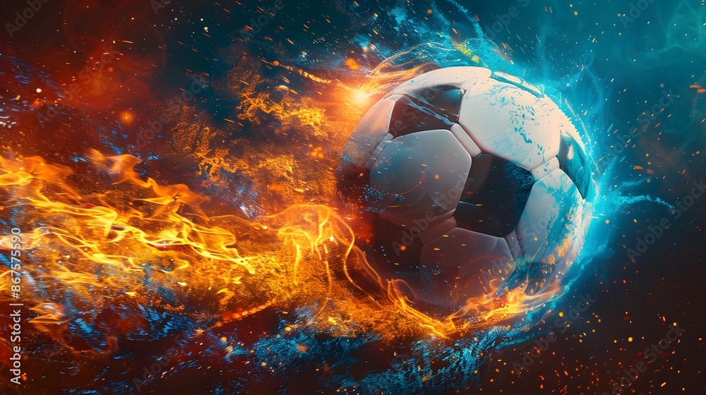 Fototapeta premium Soccer Ball on Fire.