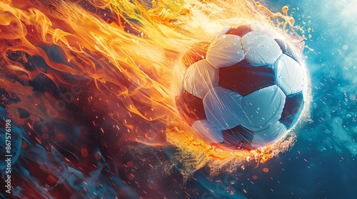 Soccer Ball in Fire and Water.