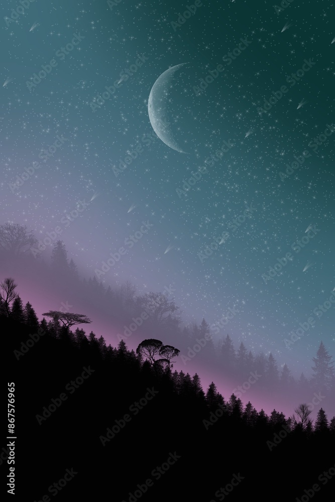 Fototapeta premium moon and stars