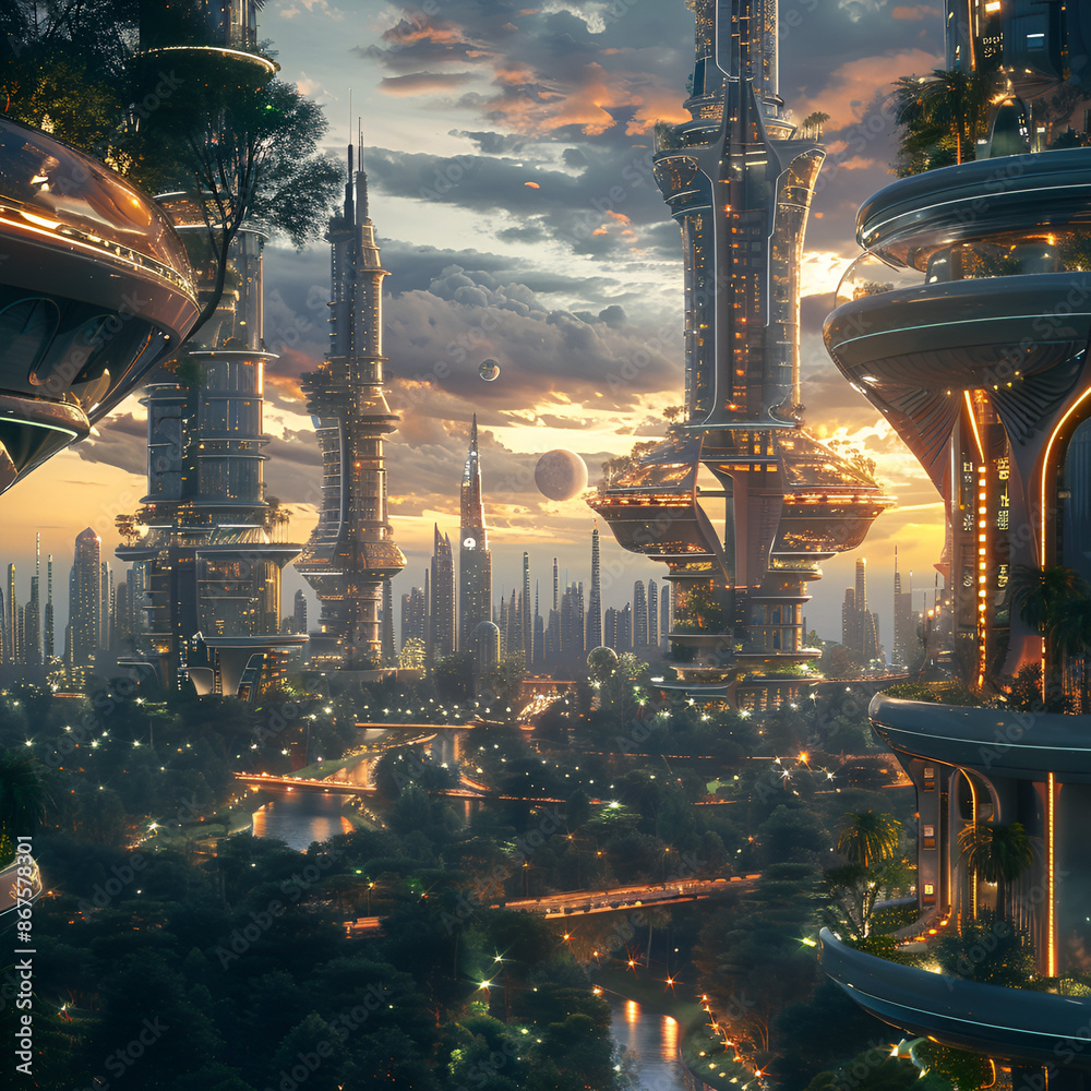 Fototapeta premium country skyline at night