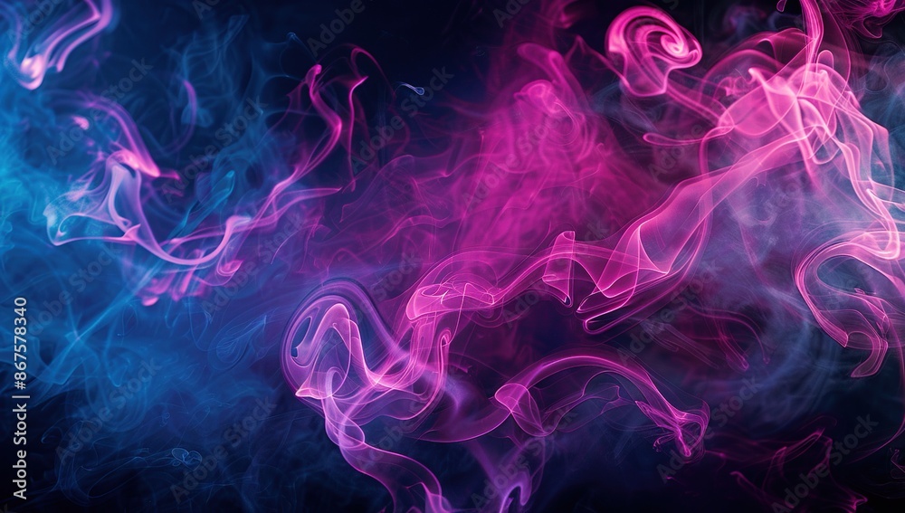 Abstract Smoke Art - Pink and Blue Abstract Smoke Art - Pink and Blue