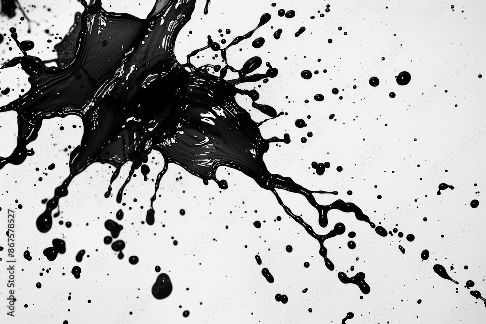 Splash of Black Ink on White Background Splash of Black Ink on White Background