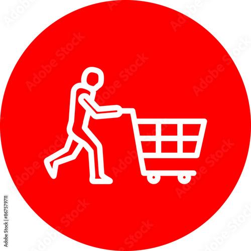 Customer Vector Line White Circle Red