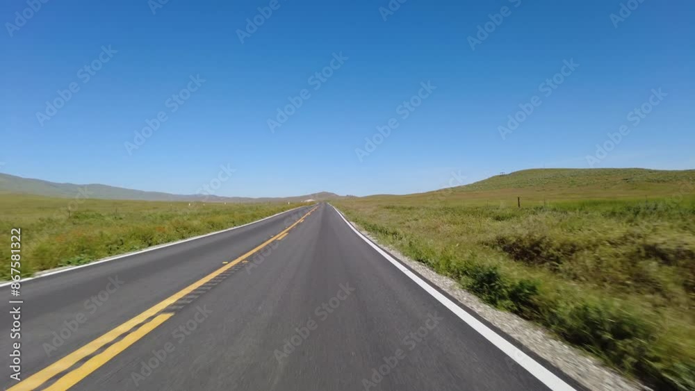 Carrizo Plain Highway 58 West McKittrick 03 Front View Driving Plates California USA Carrizo Plain Highway 58 West McKittrick 03 Front View Driving Plates California USA