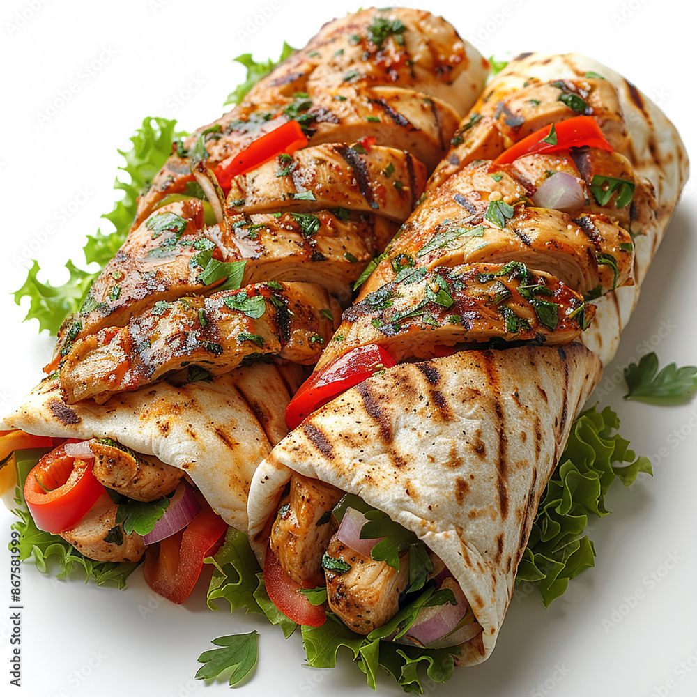 Shawarma or Donor with chicken roll, generative ai Shawarma or Donor with chicken roll, generative ai