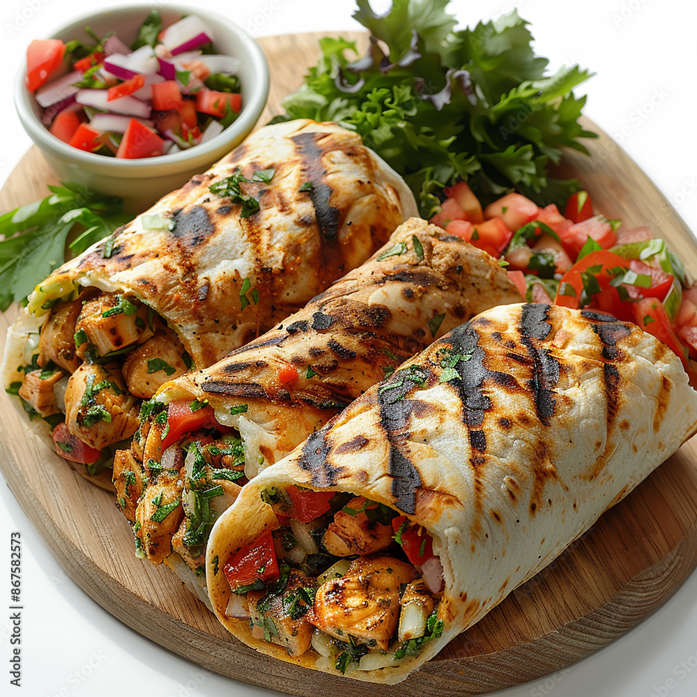 Shawarma or Donor with chicken roll, generative ai Shawarma or Donor with chicken roll, generative ai