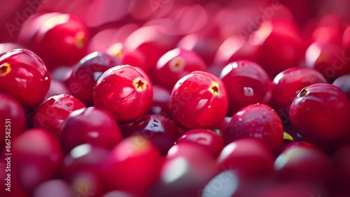 Close up of fresh cranberries