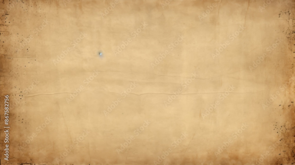 Fototapeta premium This image features an empty piece of vintage parchment paper with a plain background, offering a blank canvas for creative designs, writings, or artistic projects.