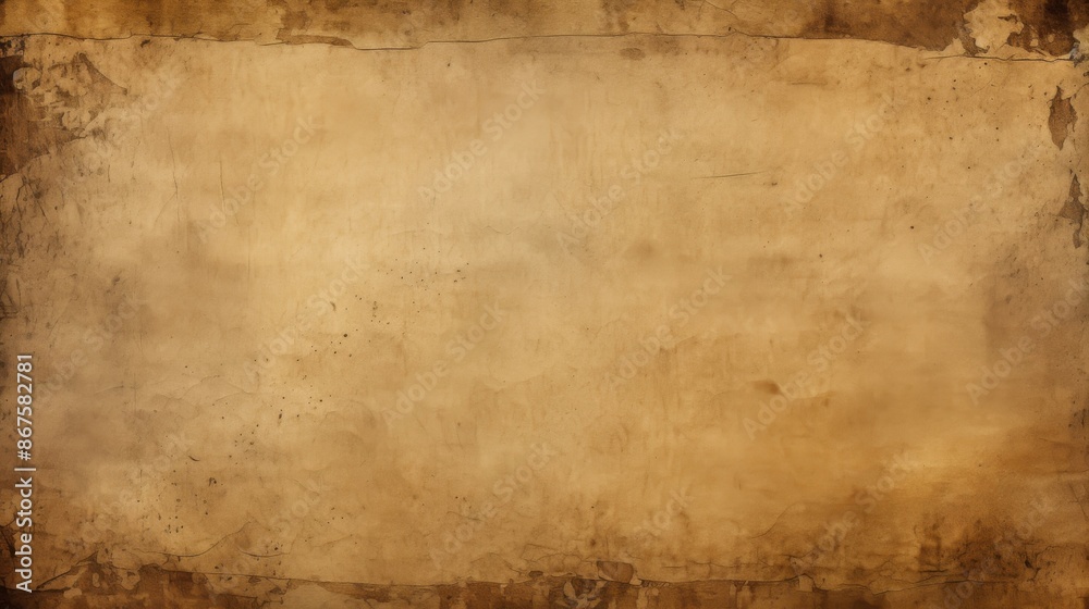 Naklejka premium Aged parchment paper that features a weathered, rustic feel with a simple, blank background, ideal for creating vintage-inspired writing projects or artistic endeavors.