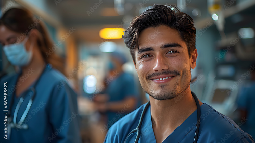 Nurse, hospital employee and portrait healthcare, wellness and clinic feeling proud. Happy, smile and doctor in a medical facility with happiness from workplace vision and success Nurse, hospital employee and portrait healthcare, wellness and clinic feeling proud. Happy, smile and doctor in a medical facility with happiness from workplace vision and success