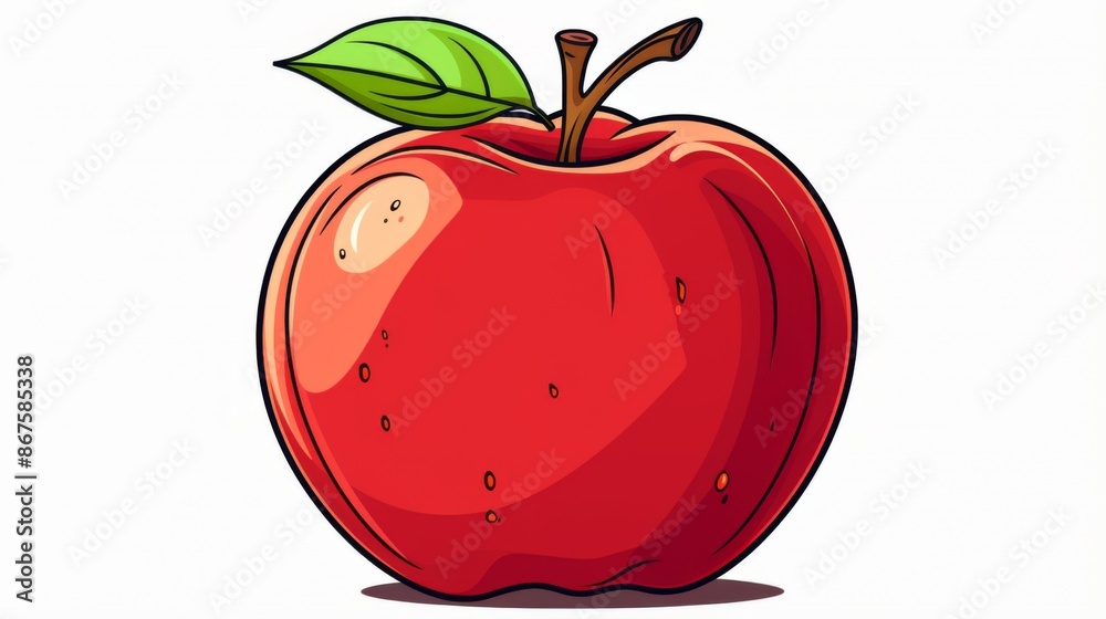 A colorful illustration of a vibrant red apple with a single green leaf, captured in a simplistic yet captivating style, ideal for various digital uses. A colorful illustration of a vibrant red apple with a single green leaf, captured in a simplistic yet captivating style, ideal for various digital uses.
