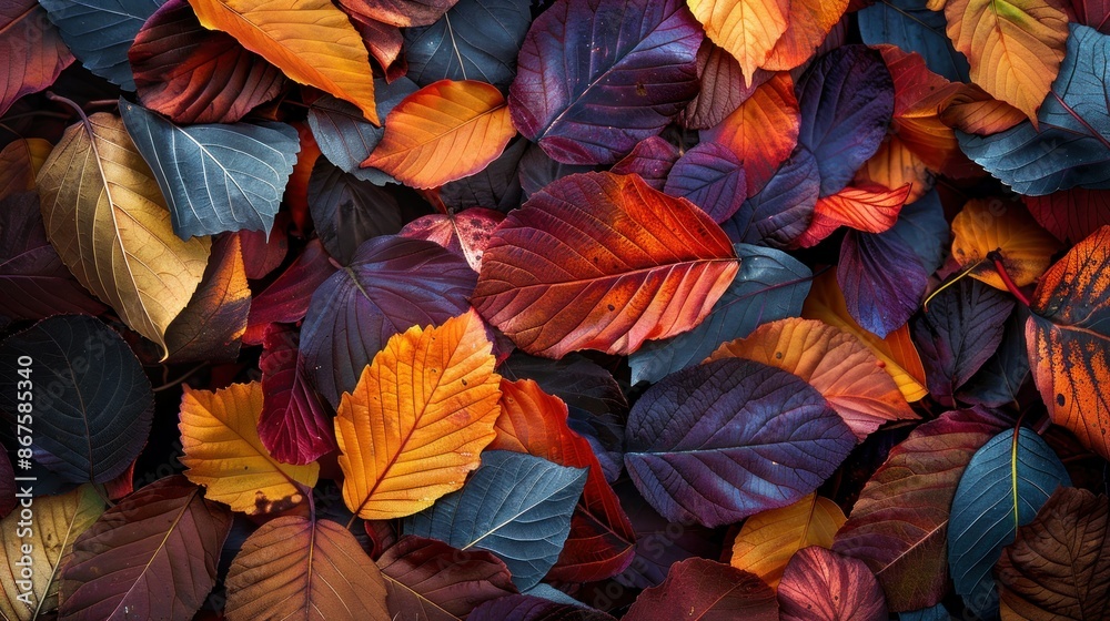 Close-up of vibrant autumn leaves AI generated Close-up of vibrant autumn leaves AI generated