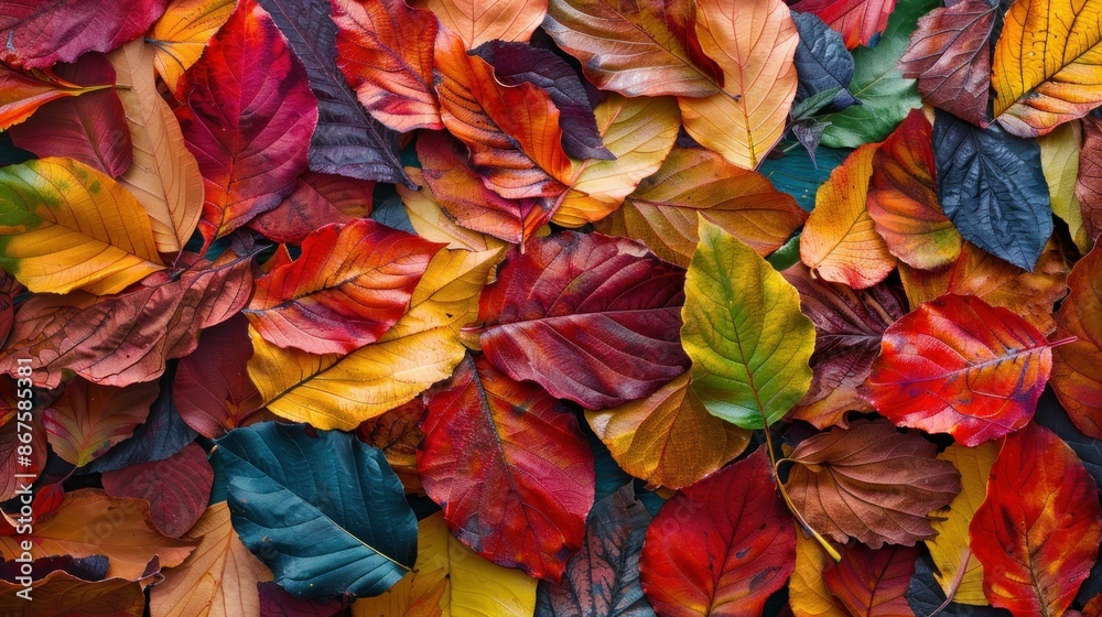 Close-up of vibrant autumn leaves AI generated Close-up of vibrant autumn leaves AI generated