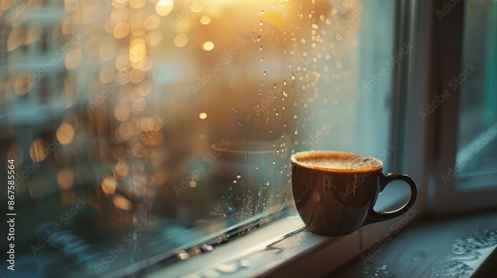 custom made wallpaper toronto digitalFreshly brewed coffee on a windowsill