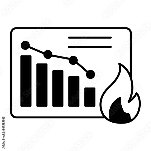 Burn down Chart Concept, Agile Methodologies Vector Icon Design, Software and web development symbol, Computer Programming and Coding stock illustration