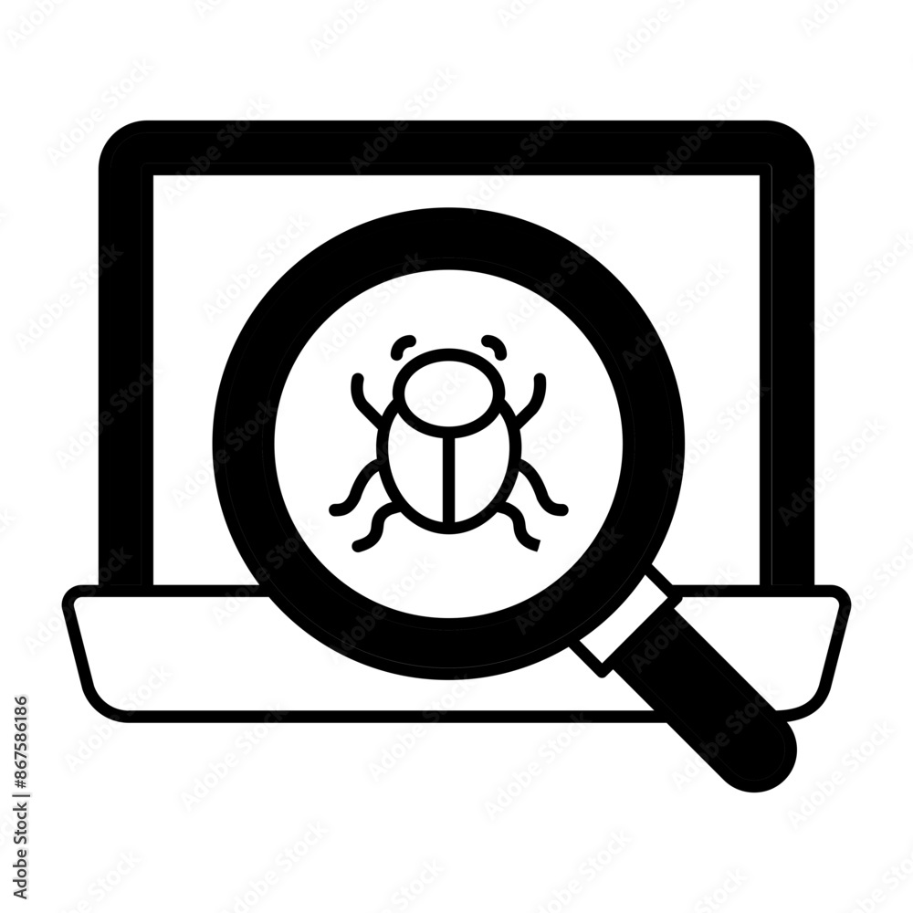 Virus and spyware Scan Concept, Malware Scanning Vector Icon Design, Software and web development symbol, Computer Programming and Coding stock illustration Virus and spyware Scan Concept, Malware Scanning Vector Icon Design, Software and web development symbol, Computer Programming and Coding stock illustration