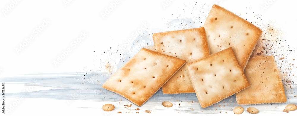 An illustration template featuring crackers. An illustration template featuring crackers.