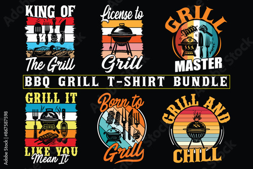 Barbeque t shirt design, High quality vector, Barbeque family, picnic party, grill master t shirt bundle, print on demand 