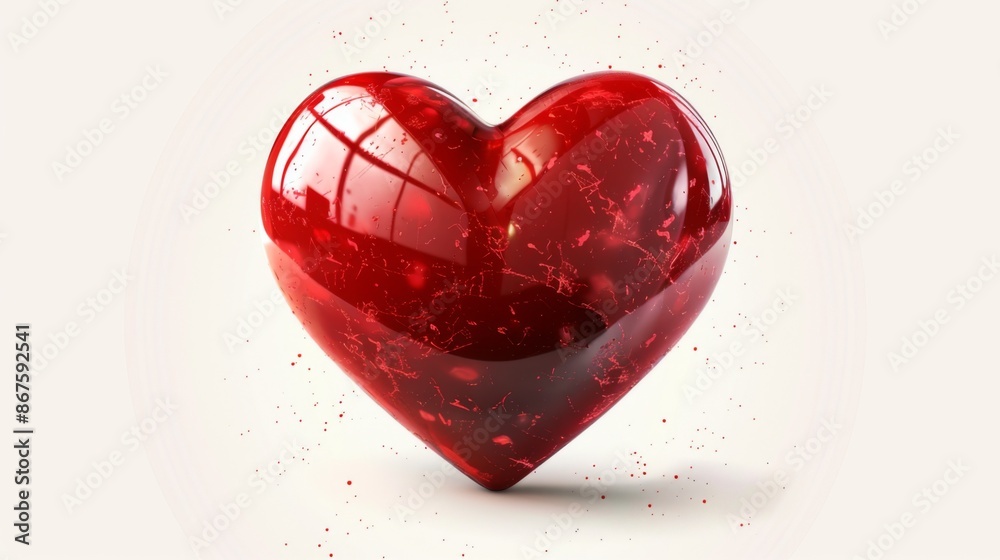 A dark, shiny red heart with reflections and a marble texture, symbolizing deep love and passion, creating an impression of intensity and warmth. A dark, shiny red heart with reflections and a marble texture, symbolizing deep love and passion, creating an impression of intensity and warmth.