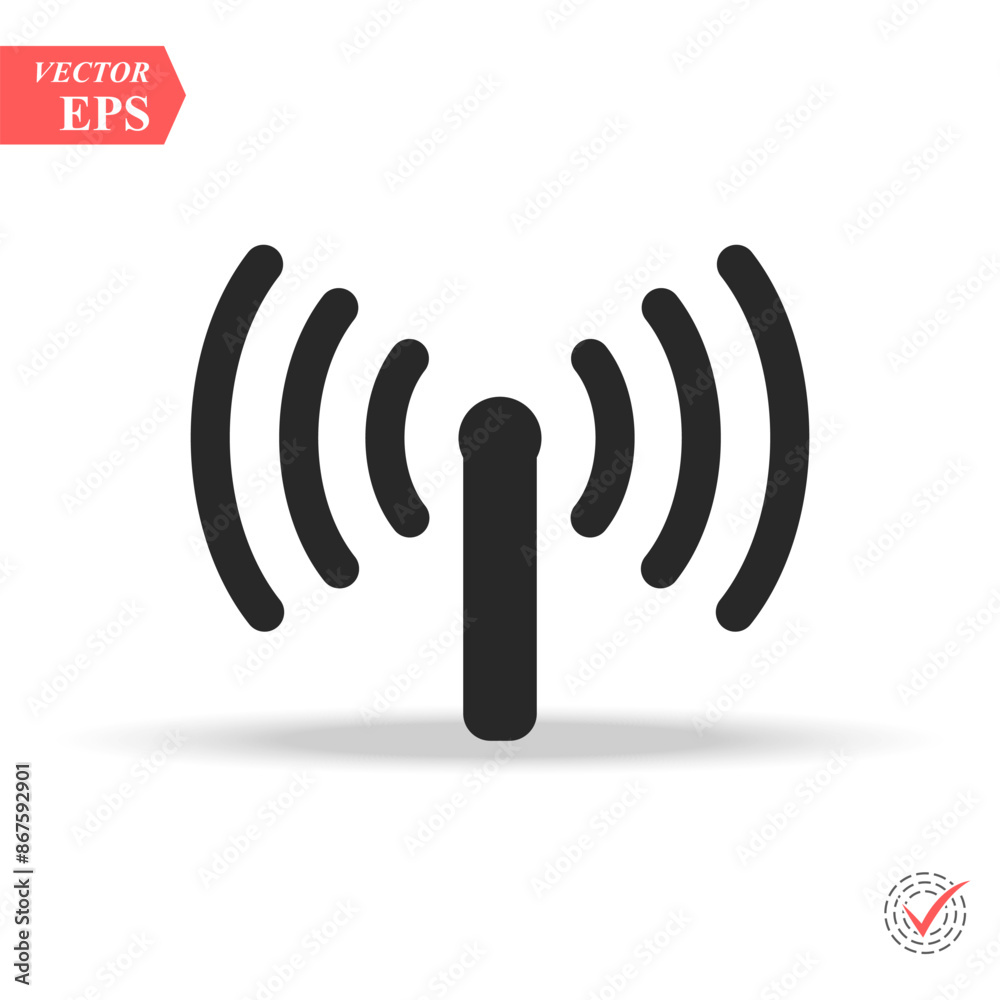 Wifi antenna line icon, outline vector sign, linear style pictogram isolated on white. Wireless symbol, logo illustration. Editable stroke Wifi antenna line icon, outline vector sign, linear style pictogram isolated on white. Wireless symbol, logo illustration. Editable stroke