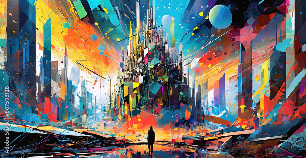 Obraz premium digital glitch art masterpiece