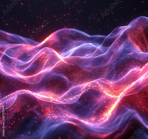 Abstract Glowing Waves and Stars