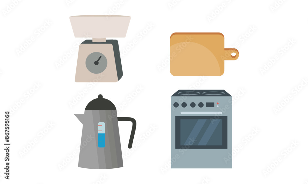 Set of kitchen equipment icon logo Set of kitchen equipment icon logo