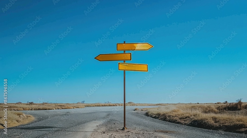 A road sign pointing in multiple directions, representing choices and decision-making A road sign pointing in multiple directions, representing choices and decision-making