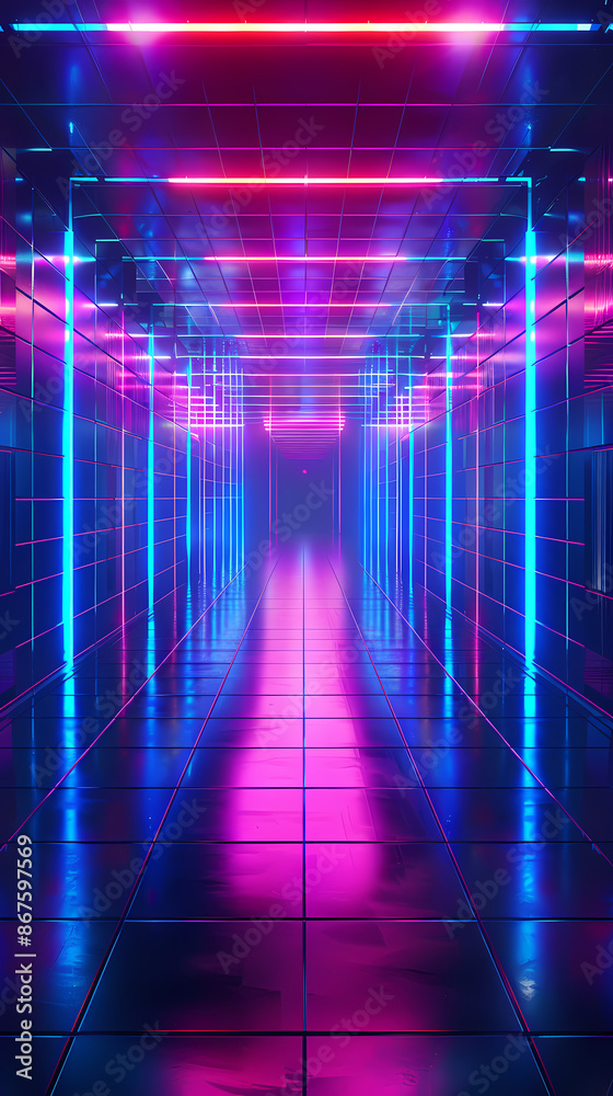 Neon lines grid Neon lines grid