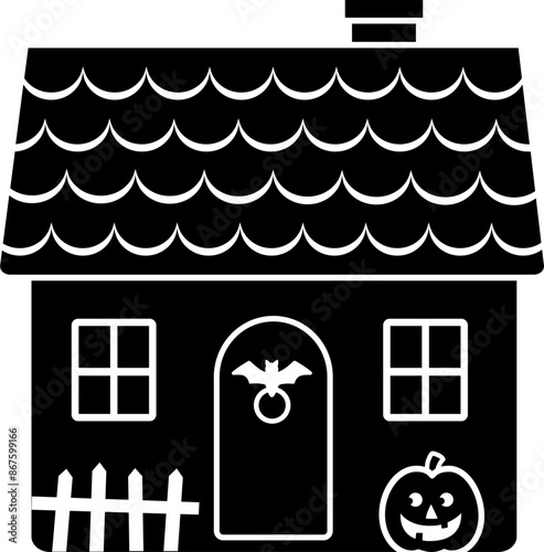 Halloween haunted house silhouette vector