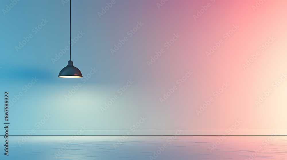 Light bulbs hanging on empty wall